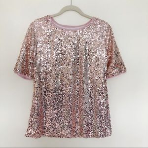 Rose Gold Sequined Top XXL